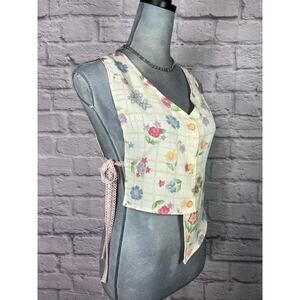 Reworked Grandma chic Cottagecore Floral Apron Blouse